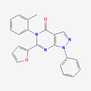 6-(2-furyl)-5-(2-methylphenyl)-1-phenyl-1,5-dihydro-4H-pyrazolo[3,4-d]pyrimidin-4-one