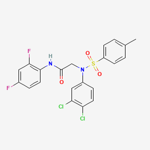 molecular formula C21H16Cl2F2N2O3S B5186095 N~2~-(3,4-dichlorophenyl)-N~1~-(2,4-difluorophenyl)-N~2~-[(4-methylphenyl)sulfonyl]glycinamide 