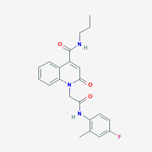 molecular formula C22H22FN3O3 B5186113 1-{2-[(4-fluoro-2-methylphenyl)amino]-2-oxoethyl}-2-oxo-N-propyl-1,2-dihydro-4-quinolinecarboxamide 