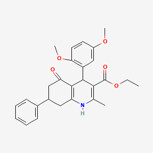 molecular formula C27H29NO5 B5186121 ethyl 4-(2,5-dimethoxyphenyl)-2-methyl-5-oxo-7-phenyl-1,4,5,6,7,8-hexahydro-3-quinolinecarboxylate 