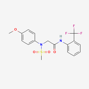 molecular formula C17H17F3N2O4S B5186124 N~2~-(4-methoxyphenyl)-N~2~-(methylsulfonyl)-N~1~-[2-(trifluoromethyl)phenyl]glycinamide 