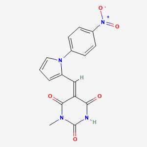 molecular formula C16H12N4O5 B5186135 1-methyl-5-{[1-(4-nitrophenyl)-1H-pyrrol-2-yl]methylene}-2,4,6(1H,3H,5H)-pyrimidinetrione 