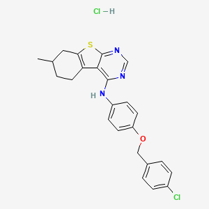 molecular formula C24H23Cl2N3OS B5186137 N-{4-[(4-chlorobenzyl)oxy]phenyl}-7-methyl-5,6,7,8-tetrahydro[1]benzothieno[2,3-d]pyrimidin-4-amine hydrochloride 