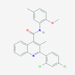molecular formula C25H20Cl2N2O2 B5186206 2-(2,4-dichlorophenyl)-N-(2-methoxy-5-methylphenyl)-3-methyl-4-quinolinecarboxamide 