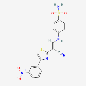 molecular formula C18H13N5O4S2 B5186220 4-({2-cyano-2-[4-(3-nitrophenyl)-1,3-thiazol-2-yl]vinyl}amino)benzenesulfonamide 