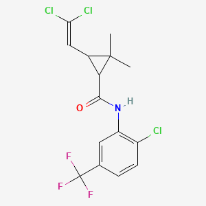 molecular formula C15H13Cl3F3NO B5186228 N-[2-chloro-5-(trifluoromethyl)phenyl]-3-(2,2-dichlorovinyl)-2,2-dimethylcyclopropanecarboxamide 