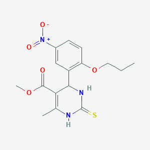 molecular formula C16H19N3O5S B5186232 methyl 6-methyl-4-(5-nitro-2-propoxyphenyl)-2-thioxo-1,2,3,4-tetrahydro-5-pyrimidinecarboxylate 
