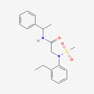 molecular formula C19H24N2O3S B5186250 N~2~-(2-ethylphenyl)-N~2~-(methylsulfonyl)-N~1~-(1-phenylethyl)glycinamide 