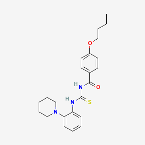 molecular formula C23H29N3O2S B5186252 4-butoxy-N-({[2-(1-piperidinyl)phenyl]amino}carbonothioyl)benzamide 