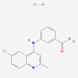 3-[(6-chloro-2-methyl-4-quinolinyl)amino]benzoic acid hydrochloride