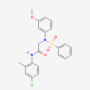molecular formula C22H21ClN2O4S B5186276 N~1~-(4-chloro-2-methylphenyl)-N~2~-(3-methoxyphenyl)-N~2~-(phenylsulfonyl)glycinamide 