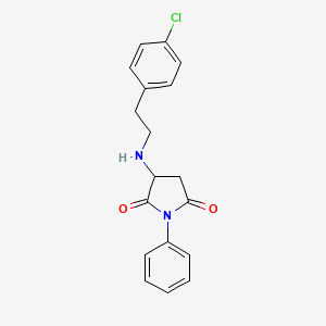 molecular formula C18H17ClN2O2 B5186277 3-{[2-(4-chlorophenyl)ethyl]amino}-1-phenyl-2,5-pyrrolidinedione 