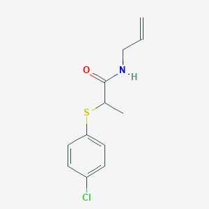 molecular formula C12H14ClNOS B5186315 N-allyl-2-[(4-chlorophenyl)thio]propanamide 