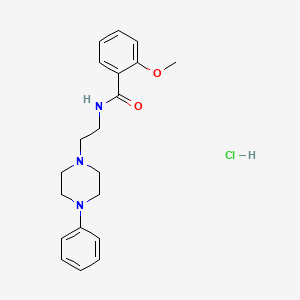 molecular formula C20H26ClN3O2 B5186387 2-methoxy-N-[2-(4-phenyl-1-piperazinyl)ethyl]benzamide hydrochloride 