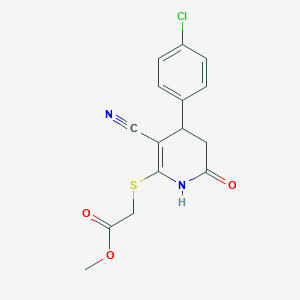 methyl {[4-(4-chlorophenyl)-3-cyano-6-oxo-1,4,5,6-tetrahydro-2-pyridinyl]thio}acetate