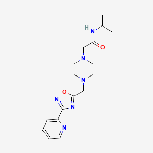 molecular formula C17H24N6O2 B5186397 N-isopropyl-2-(4-{[3-(2-pyridinyl)-1,2,4-oxadiazol-5-yl]methyl}-1-piperazinyl)acetamide 