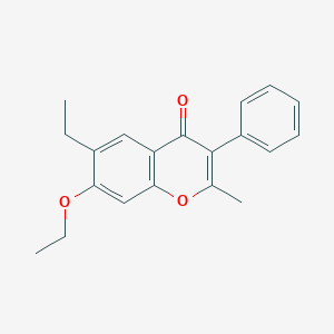 molecular formula C20H20O3 B5186398 7-ethoxy-6-ethyl-2-methyl-3-phenyl-4H-chromen-4-one 