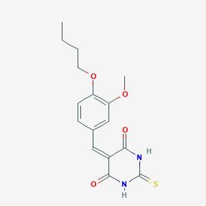 molecular formula C16H18N2O4S B5186403 5-(4-butoxy-3-methoxybenzylidene)-2-thioxodihydro-4,6(1H,5H)-pyrimidinedione CAS No. 5538-89-6