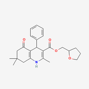 molecular formula C24H29NO4 B5186408 tetrahydro-2-furanylmethyl 2,7,7-trimethyl-5-oxo-4-phenyl-1,4,5,6,7,8-hexahydro-3-quinolinecarboxylate 