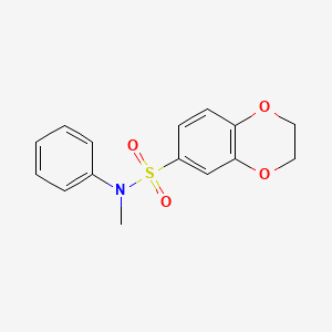 molecular formula C15H15NO4S B5186429 N-methyl-N-phenyl-2,3-dihydro-1,4-benzodioxine-6-sulfonamide 