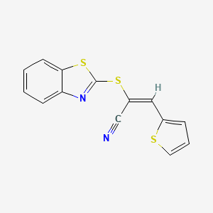 molecular formula C14H8N2S3 B5186439 2-(1,3-benzothiazol-2-ylthio)-3-(2-thienyl)acrylonitrile 