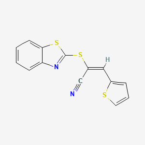 2-(1,3-benzothiazol-2-ylthio)-3-(2-thienyl)acrylonitrile