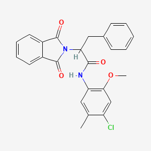 molecular formula C25H21ClN2O4 B5186444 N-(4-chloro-2-methoxy-5-methylphenyl)-2-(1,3-dioxo-1,3-dihydro-2H-isoindol-2-yl)-3-phenylpropanamide 