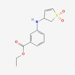 molecular formula C13H15NO4S B5186450 ethyl 3-[(1,1-dioxido-2,3-dihydro-3-thienyl)amino]benzoate CAS No. 302948-90-9