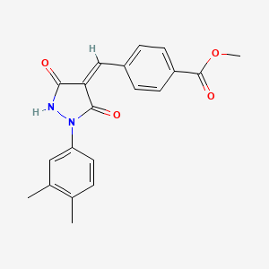 molecular formula C20H18N2O4 B5186458 methyl 4-{[1-(3,4-dimethylphenyl)-3,5-dioxo-4-pyrazolidinylidene]methyl}benzoate 