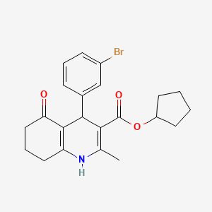 molecular formula C22H24BrNO3 B5186465 cyclopentyl 4-(3-bromophenyl)-2-methyl-5-oxo-1,4,5,6,7,8-hexahydro-3-quinolinecarboxylate 