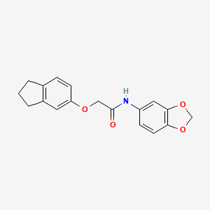 molecular formula C18H17NO4 B5186468 N-1,3-benzodioxol-5-yl-2-(2,3-dihydro-1H-inden-5-yloxy)acetamide 
