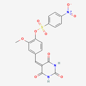 molecular formula C18H13N3O9S B5186473 2-methoxy-4-[(2,4,6-trioxotetrahydro-5(2H)-pyrimidinylidene)methyl]phenyl 4-nitrobenzenesulfonate 