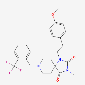 molecular formula C25H28F3N3O3 B5186496 1-[2-(4-methoxyphenyl)ethyl]-3-methyl-8-[2-(trifluoromethyl)benzyl]-1,3,8-triazaspiro[4.5]decane-2,4-dione 