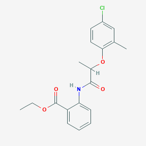 molecular formula C19H20ClNO4 B5186499 ethyl 2-{[2-(4-chloro-2-methylphenoxy)propanoyl]amino}benzoate 