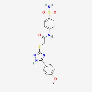 molecular formula C17H17N5O4S2 B5186506 N-[4-(aminosulfonyl)phenyl]-2-{[5-(4-methoxyphenyl)-4H-1,2,4-triazol-3-yl]thio}acetamide 