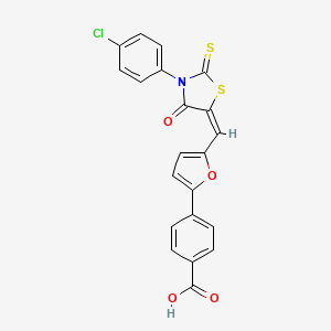 molecular formula C21H12ClNO4S2 B5186519 4-(5-{[3-(4-chlorophenyl)-4-oxo-2-thioxo-1,3-thiazolidin-5-ylidene]methyl}-2-furyl)benzoic acid 