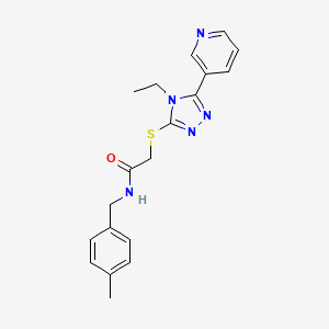 molecular formula C19H21N5OS B5186559 2-{[4-ethyl-5-(3-pyridinyl)-4H-1,2,4-triazol-3-yl]thio}-N-(4-methylbenzyl)acetamide 