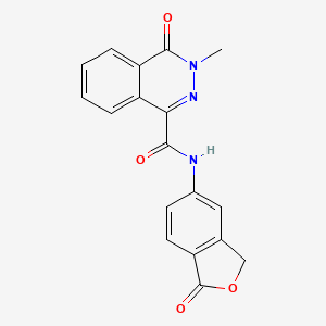 molecular formula C18H13N3O4 B5186563 3-methyl-4-oxo-N-(1-oxo-1,3-dihydro-2-benzofuran-5-yl)-3,4-dihydro-1-phthalazinecarboxamide 