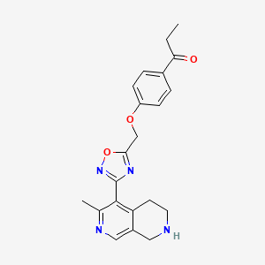 molecular formula C21H22N4O3 B5186565 1-(4-{[3-(3-methyl-5,6,7,8-tetrahydro-2,7-naphthyridin-4-yl)-1,2,4-oxadiazol-5-yl]methoxy}phenyl)-1-propanone trifluoroacetate 