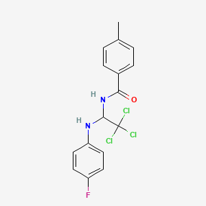 molecular formula C16H14Cl3FN2O B5186573 4-methyl-N-{2,2,2-trichloro-1-[(4-fluorophenyl)amino]ethyl}benzamide 