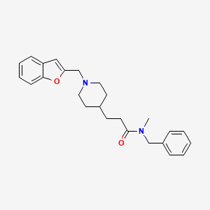 molecular formula C25H30N2O2 B5186580 3-[1-(1-benzofuran-2-ylmethyl)-4-piperidinyl]-N-benzyl-N-methylpropanamide 