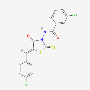 molecular formula C17H10Cl2N2O2S2 B5186594 3-chloro-N-[5-(4-chlorobenzylidene)-4-oxo-2-thioxo-1,3-thiazolidin-3-yl]benzamide 