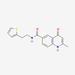 molecular formula C17H16N2O2S B5186615 4-hydroxy-2-methyl-N-[2-(2-thienyl)ethyl]-6-quinolinecarboxamide 