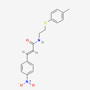molecular formula C18H18N2O3S B5186633 N-{2-[(4-methylphenyl)thio]ethyl}-3-(4-nitrophenyl)acrylamide 