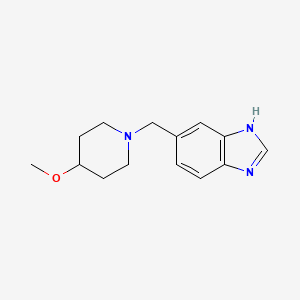 molecular formula C14H19N3O B5186641 5-[(4-methoxy-1-piperidinyl)methyl]-1H-benzimidazole bis(trifluoroacetate) 