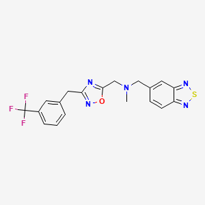 molecular formula C19H16F3N5OS B5186660 (2,1,3-benzothiadiazol-5-ylmethyl)methyl({3-[3-(trifluoromethyl)benzyl]-1,2,4-oxadiazol-5-yl}methyl)amine 