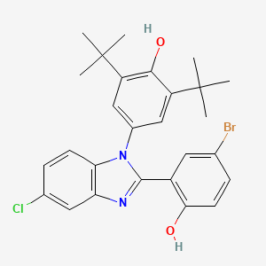 4-[2-(5-bromo-2-hydroxyphenyl)-5-chloro-1H-benzimidazol-1-yl]-2,6-di-tert-butylphenol
