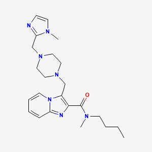 molecular formula C23H33N7O B5186743 N-butyl-N-methyl-3-({4-[(1-methyl-1H-imidazol-2-yl)methyl]-1-piperazinyl}methyl)imidazo[1,2-a]pyridine-2-carboxamide 