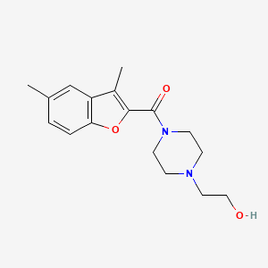 molecular formula C17H22N2O3 B5186752 2-{4-[(3,5-dimethyl-1-benzofuran-2-yl)carbonyl]-1-piperazinyl}ethanol 