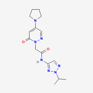 molecular formula C15H21N7O2 B5186760 N-(2-isopropyl-2H-1,2,3-triazol-4-yl)-2-[6-oxo-4-(1-pyrrolidinyl)-1(6H)-pyridazinyl]acetamide 